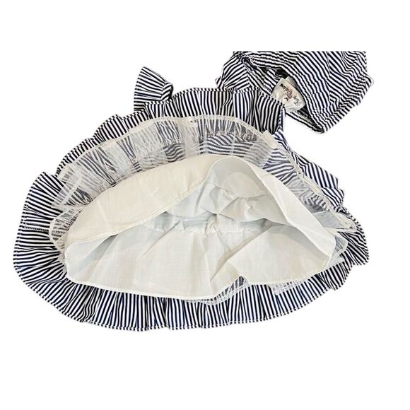 Rare Editions 2pc Blue Striped Sleeveless Dress Bloomers 3-6 months‎ NWT Cottage - Picture 4 of 6